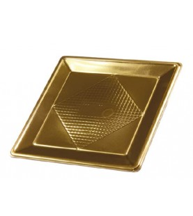 VASSOIO QUADRATO ORO 28X28